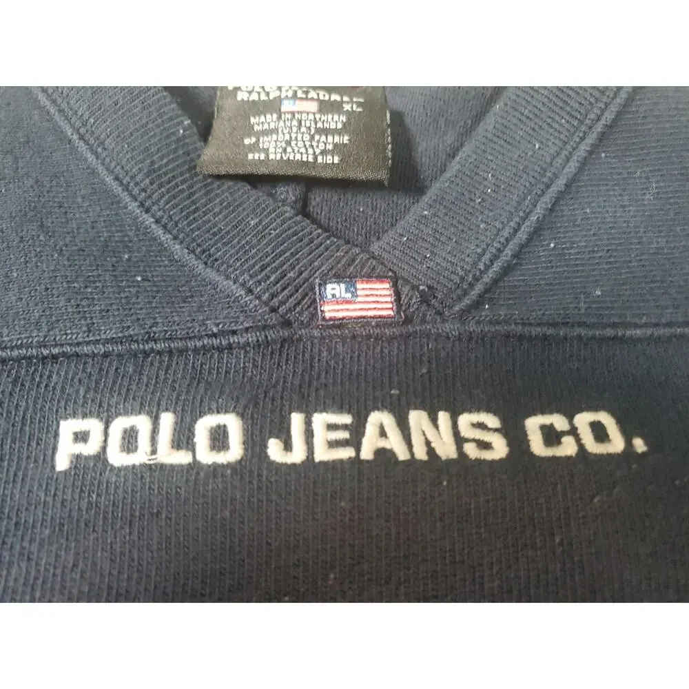 Vintage Polo Ralph Lauren Rugby Jersey Sweater Men’s XL V-Neck #67 Arm Patches